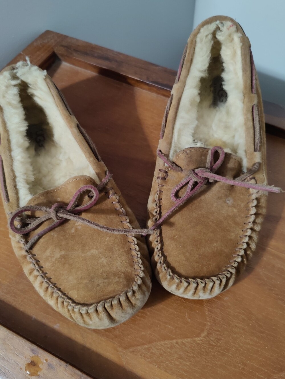 UGG Moccasins hard sole Leather Shearling inside/outside wear 8
